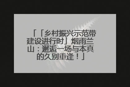 「乡村振兴示范带建设进行时」烟雨兰山：邂逅一场与本真的久别重逢！