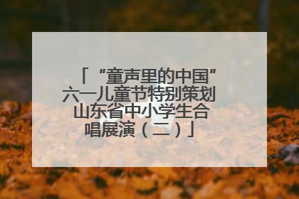 “童声里的中国”六一儿童节特别策划 山东省中小学生合唱展演（二）