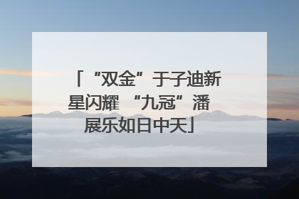 “双金”于子迪新星闪耀 “九冠”潘展乐如日中天