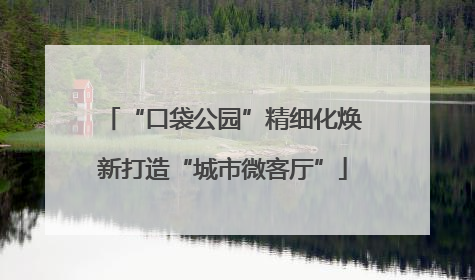 “口袋公园”精细化焕新打造“城市微客厅”