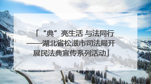 “典”亮生活 与法同行——湖北省松滋市司法局开展民法典宣传系列活动