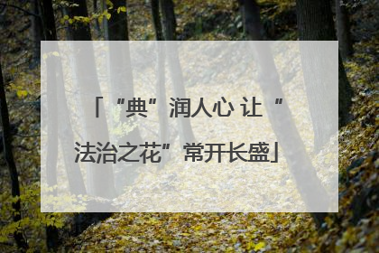 “典”润人心 让“法治之花”常开长盛