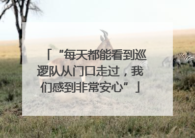 “每天都能看到巡逻队从门口走过，我们感到非常安心”