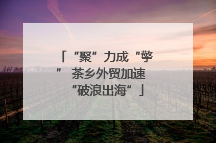 “聚”力成“擎” 茶乡外贸加速“破浪出海”