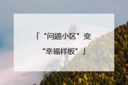 “问题小区”变“幸福样板”
