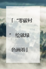 “零碳村” 绘就绿色画卷