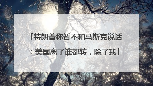 特朗普称暂不和马斯克说话：美国离了谁都转，除了我