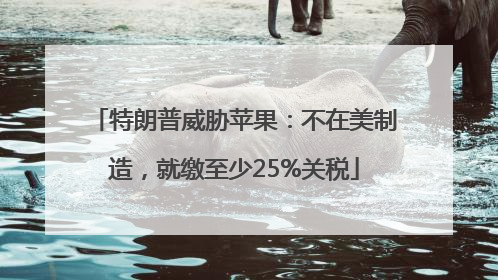 特朗普威胁苹果：不在美制造，就缴至少25%关税