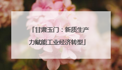 甘肃玉门：新质生产力赋能工业经济转型
