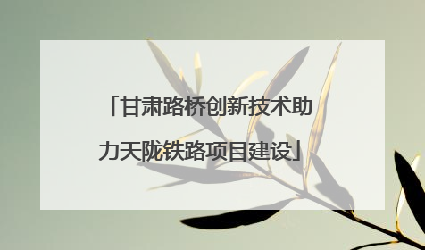 甘肃路桥创新技术助力天陇铁路项目建设