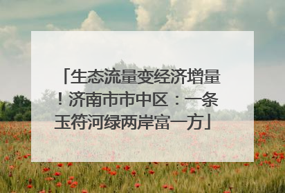 生态流量变经济增量！济南市市中区：一条玉符河绿两岸富一方
