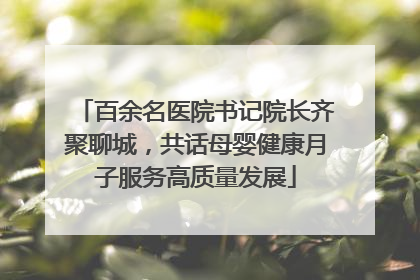 百余名医院书记院长齐聚聊城，共话母婴健康月子服务高质量发展