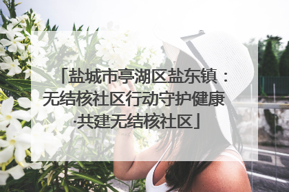 盐城市亭湖区盐东镇：无结核社区行动守护健康 ·共建无结核社区