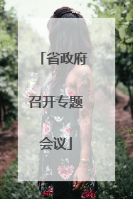 省政府召开专题会议