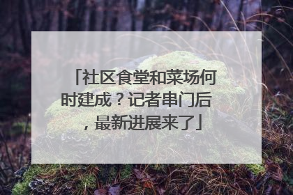 社区食堂和菜场何时建成？记者串门后，最新进展来了