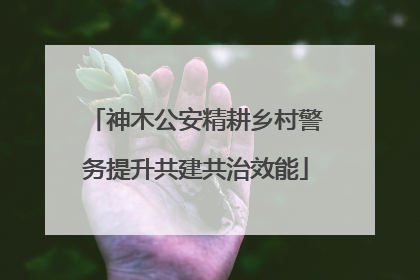 神木公安精耕乡村警务提升共建共治效能