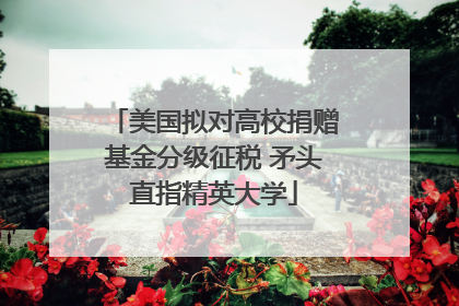 美国拟对高校捐赠基金分级征税 矛头直指精英大学