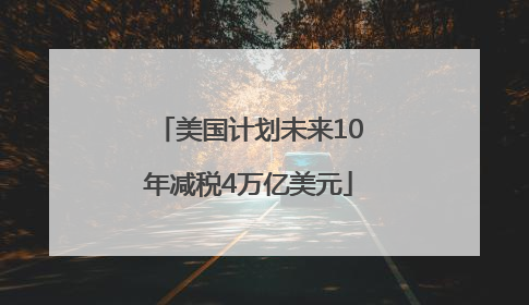美国计划未来10年减税4万亿美元
