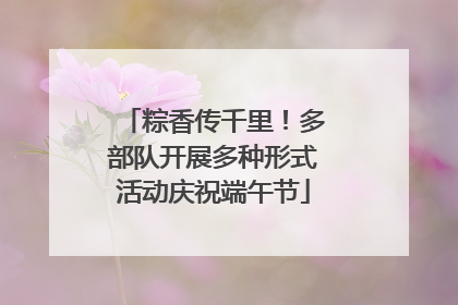 粽香传千里！多部队开展多种形式活动庆祝端午节