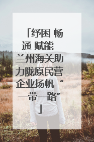 纾困 畅通 赋能 兰州海关助力陇原民营企业扬帆“一带一路”
