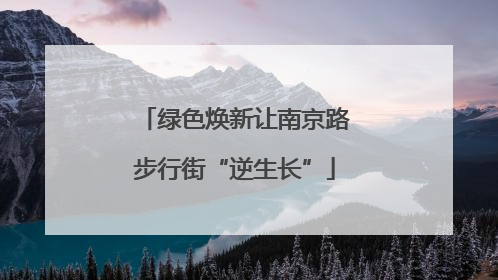 绿色焕新让南京路步行街“逆生长”