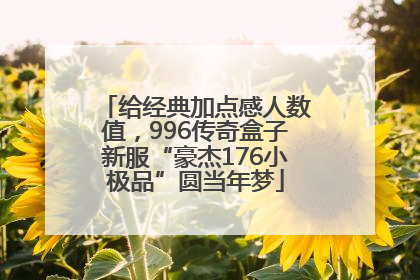 给经典加点感人数值，996传奇盒子新服“豪杰176小极品”圆当年梦
