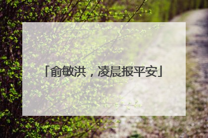 俞敏洪，凌晨报平安