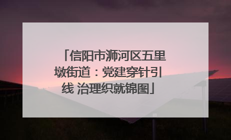 信阳市浉河区五里墩街道：党建穿针引线 治理织就锦图