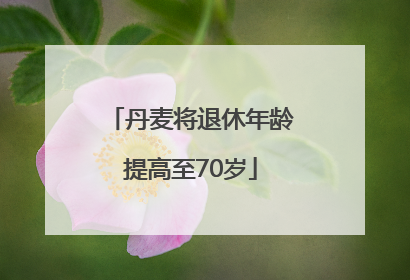 丹麦将退休年龄提高至70岁
