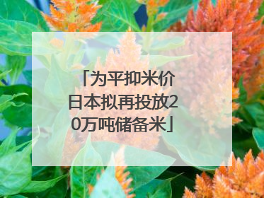 为平抑米价 日本拟再投放20万吨储备米