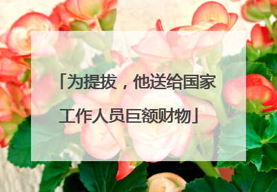 为提拔，他送给国家工作人员巨额财物