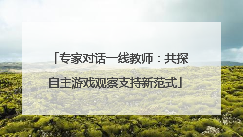 专家对话一线教师：共探自主游戏观察支持新范式