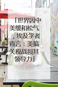 世界因中美缓和松气，埃及学者直言：美搞关税战损其领导力