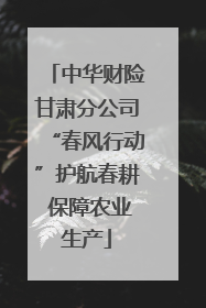中华财险甘肃分公司“春风行动”护航春耕 保障农业生产