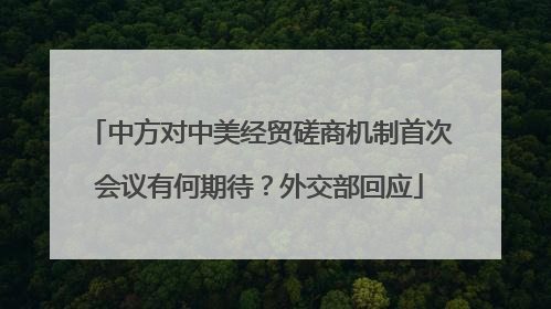中方对中美经贸磋商机制首次会议有何期待？外交部回应