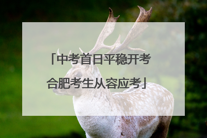 中考首日平稳开考 合肥考生从容应考