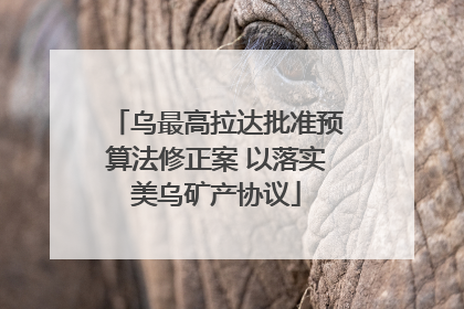 乌最高拉达批准预算法修正案 以落实美乌矿产协议
