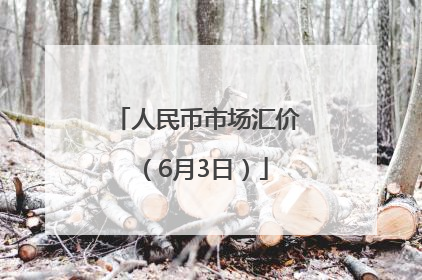 人民币市场汇价（6月3日）