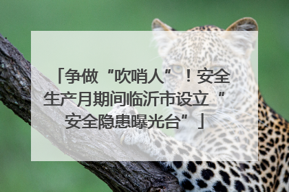 争做“吹哨人”！安全生产月期间临沂市设立“安全隐患曝光台”
