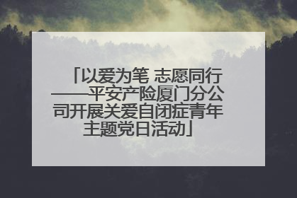 以爱为笔 志愿同行——平安产险厦门分公司开展关爱自闭症青年主题党日活动