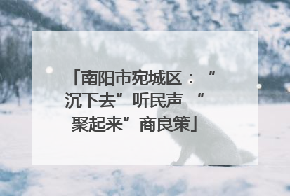 南阳市宛城区：“沉下去”听民声 “聚起来”商良策