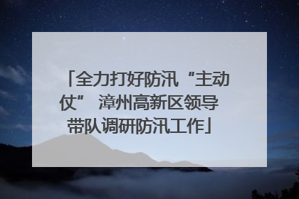 全力打好防汛“主动仗” 漳州高新区领导带队调研防汛工作