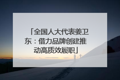 全国人大代表姜卫东：借力品牌创建推动高质效履职