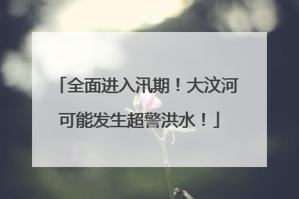 全面进入汛期！大汶河可能发生超警洪水！