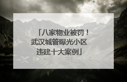 八家物业被罚！武汉城管曝光小区违建十大案例
