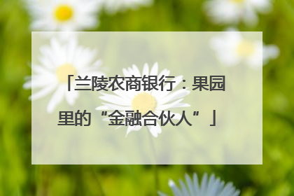 兰陵农商银行：果园里的“金融合伙人”