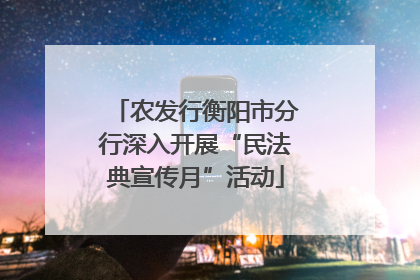 农发行衡阳市分行深入开展“民法典宣传月”活动