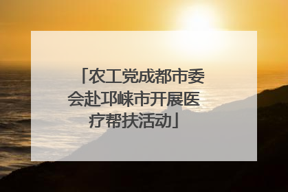 农工党成都市委会赴邛崃市开展医疗帮扶活动