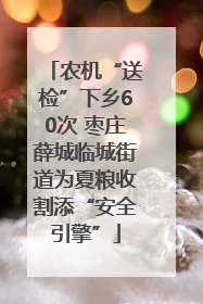 农机“送检”下乡60次 枣庄薛城临城街道为夏粮收割添“安全引擎”