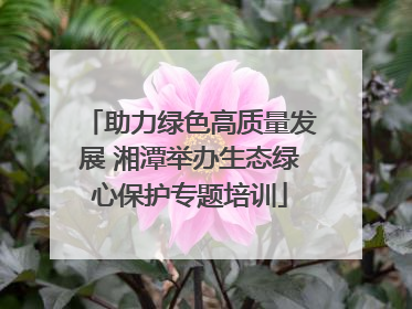 助力绿色高质量发展 湘潭举办生态绿心保护专题培训